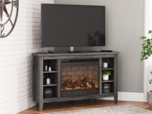 W275-67 Corner TV Stand w/Fireplace 48"L